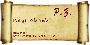 Patyi Zénó névjegykártya